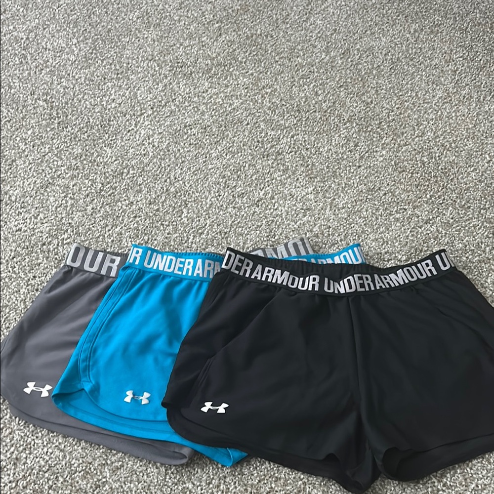 Under Armour Black, Blue, and Gray Shorts Trio